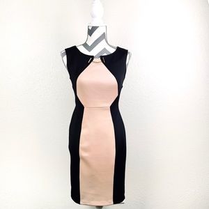 Enfocus Studio Colorblock Black Nude Dress